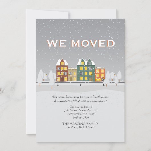 Snowy Moving-aankondiging Aankondiging (Voorkant)