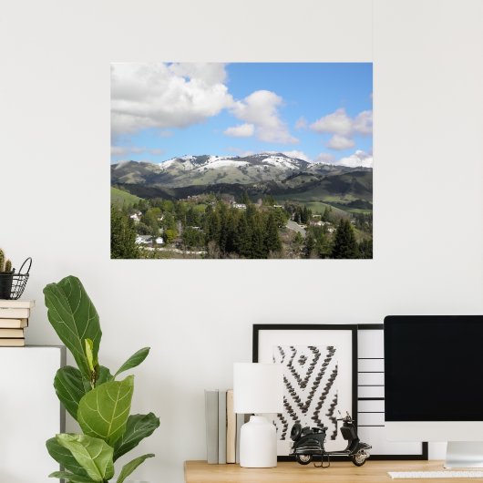 Snowy Mt. Diablo Poster (Thuiskantoor)