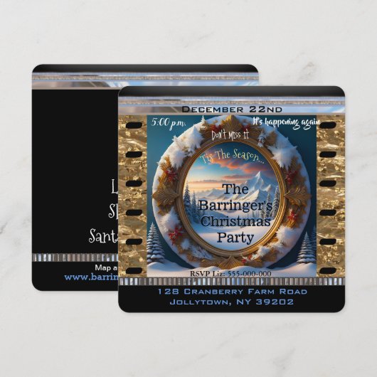 Snowy Mt. Vreedzaam Jaarlijks Kerstfeest Kaart (Voorkant / Achterkant)