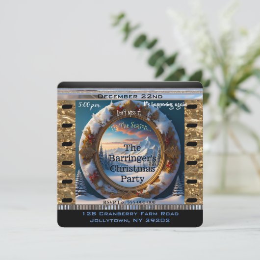 Snowy Mt. Vreedzaam Jaarlijks Kerstfeest Kaart (Staand voorkant)