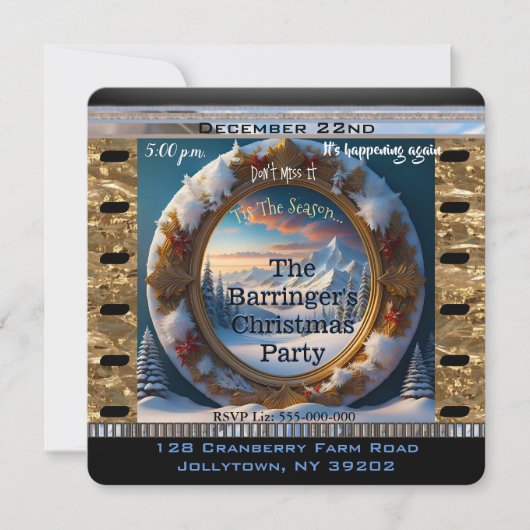 Snowy Mt. Vreedzaam Jaarlijks Kerstfeest Kaart (Voorkant)