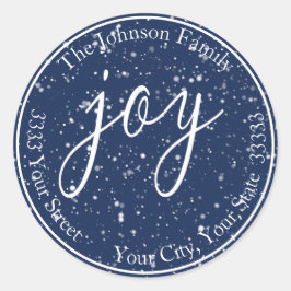 Snowy Navy Vakantie retour adres envelop zegel