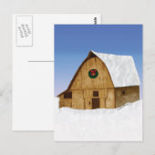 Snowy New England Barn in Winter Briefkaart (Voorkant / Achterkant)