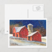 Snowy New England Barns Briefkaart (Voorkant / Achterkant)