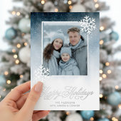 Snowy Night Blue Folie Prettige feestdagen