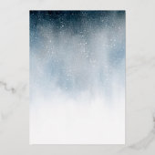 Snowy Night Blue Folie Seizoenen Groeten Folie Feestdagenkaart (Achterkant)