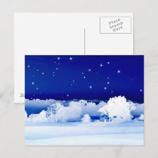 Snowy night briefkaart (Voorkant / Achterkant)