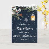 Snowy Night Broer en Zus in de Wet Kerstmis Kaart (Gele Bloem)