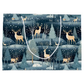Snowy Night Deer Field Groot Cadeauzakje (Achterkant)