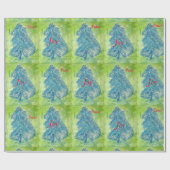 Snowy Night - Glanzend omslagpapier Cadeaupapier (Vlak)