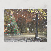 Snowy Night in het centrum van Boston Briefkaart (Voorkant)