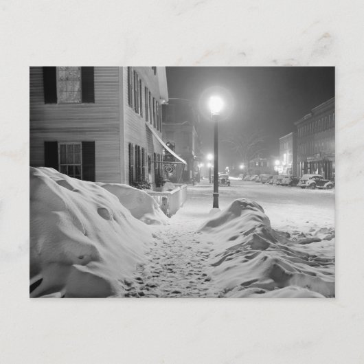 Snowy Night in Vermont, 1940 Briefkaart (Voorkant)