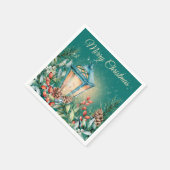 Snowy Night-kerstlantaarnpapier Napkin Servet (Hoek)