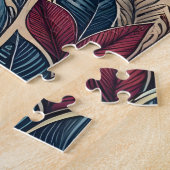 Snowy Night Moose Forest Mountains Boho Pattern Legpuzzel (Zijkant)