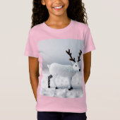 Snowy Night Scene Comes Alive with Deer T-shirt (Voorkant)