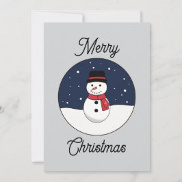 Snowy Night Snowman Vrolijk Kerstfeest Feestdagenkaart