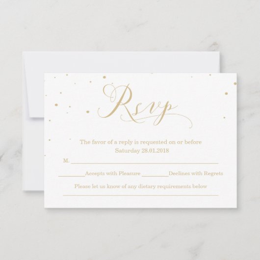 Snowy Night Winter Trouwantwoord RSVP (Voorkant)