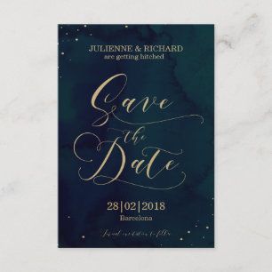 Snowy Night Winter Wedding Confetti Save the Date Kaart