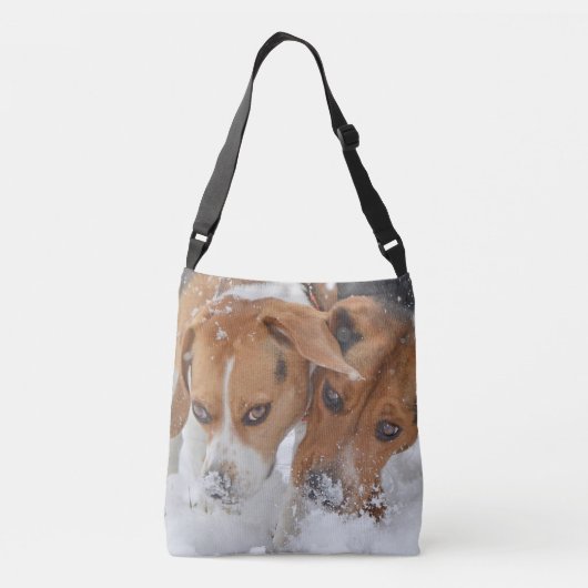 Snowy Noses Beagles Crossbody Tas (Achterkant)