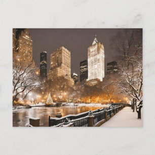 Snowy NYC New York City Kerst Briefkaart