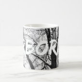 Snowy Oak Tree silhouette mono Koffiemok (Center)