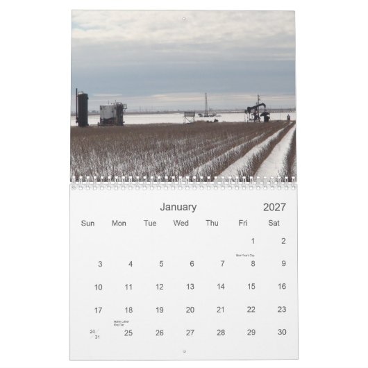 Snowy Oil Lease Wells Kalender (Jan 2027)
