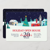 Snowy Open House Invitation Kaart (Voorkant / Achterkant)