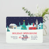 Snowy Open House Invitation Kaart (Staand voorkant)