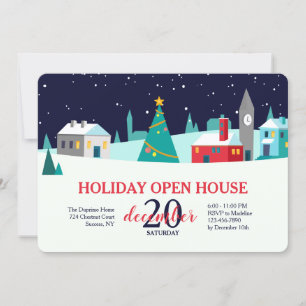 Snowy Open House Invitation Kaart