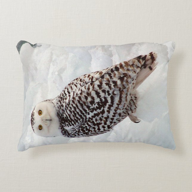 Snowy Owl accentuleug Accent Kussen (Voorkant)