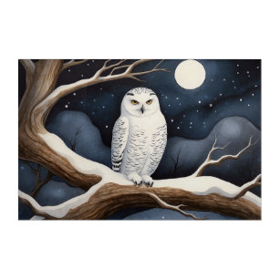 Snowy Owl Acryl Muurkunst