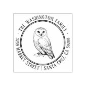 Snowy Owl-adresstempel Rubberstempel (Afrduk)