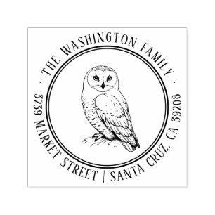 Snowy Owl-adresstempel Zelfinktende Stempel