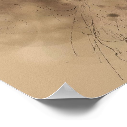 Snowy Owl and Kerstmis Roos Fantasy Art Poster (Hoek)