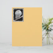 Snowy Owl and Moon Painting - Original Bird Art (Staand voorkant)