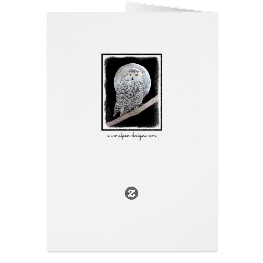 Snowy Owl and Moon Painting - Original Bird Art (Achterkant)