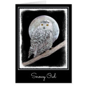 Snowy Owl and Moon Painting - Original Bird Art (Voorkant)