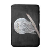 Snowy Owl and Moon Painting - Original Bird Art Badmat (Voorkant Verticaal)