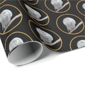 Snowy Owl and Moon Painting - Original Bird Art Cadeaupapier (Rol Hoek)