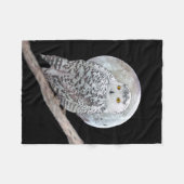 Snowy Owl and Moon Painting - Original Bird Art Fleece Deken (Voorkant (Horizontaal))
