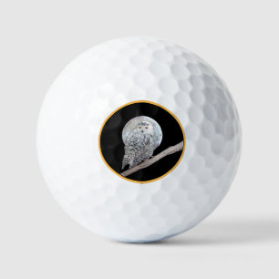Snowy Owl and Moon Painting - Original Bird Art Golfballen