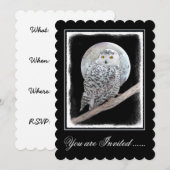 Snowy Owl and Moon Painting - Original Bird Art Kaart (Voorkant / Achterkant)