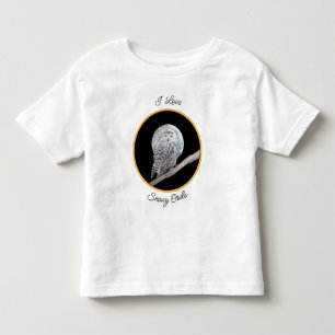 Snowy Owl and Moon Painting - Original Bird Art Kinder Shirts
