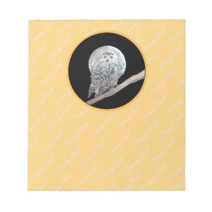 Snowy Owl and Moon Painting - Original Bird Art Notitieblok