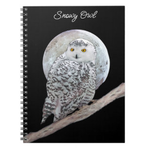 Snowy Owl and Moon Painting - Original Bird Art Notitieboek