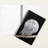Snowy Owl and Moon Painting - Original Bird Art Planner (Display)