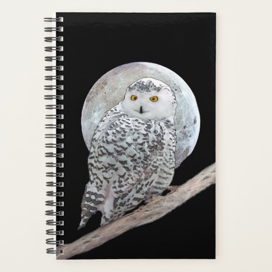 Snowy Owl and Moon Painting - Original Bird Art Planner (Voorkant)
