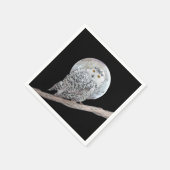Snowy Owl and Moon Painting - Original Bird Art Servet (Hoek)