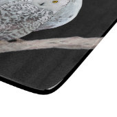 Snowy Owl and Moon Painting - Original Bird Art Snijplank (Hoek)