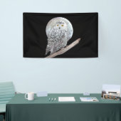Snowy Owl and Moon Painting - Original Bird Art Spandoek (Beurs)